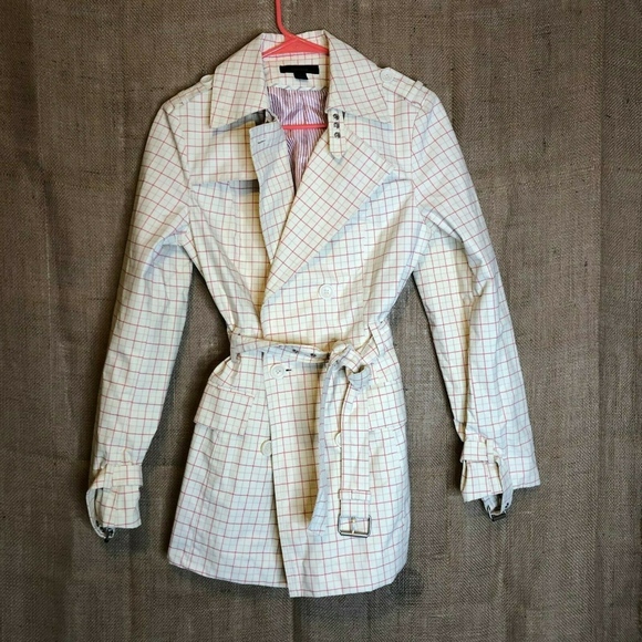 Express Jackets & Blazers - Express Womens Jacket SZ S Check Tie Waist Button